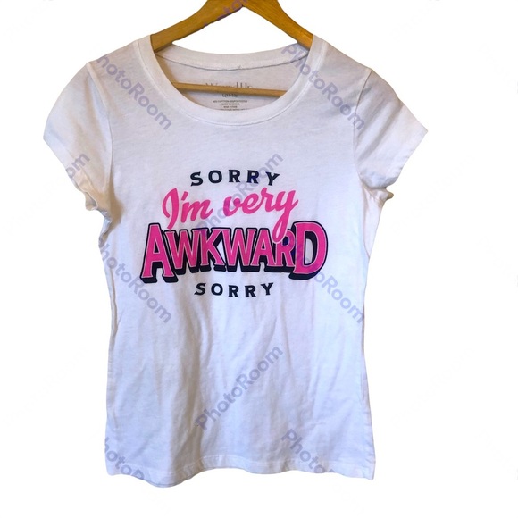 Awkward White Graphic T-Shirt - Picture 1 of 5